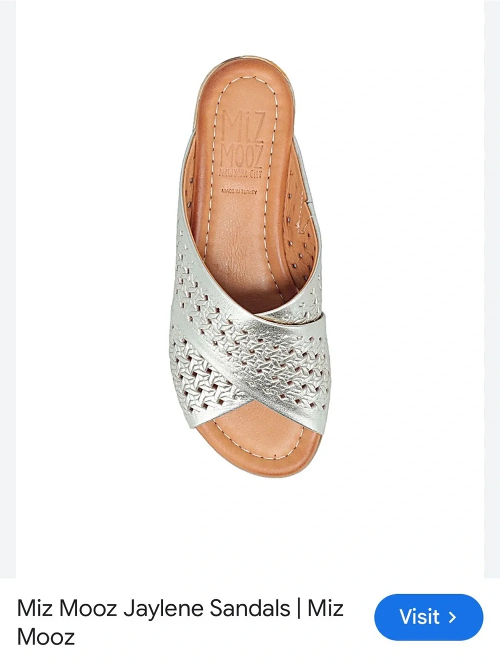 Miz Mooz Jaylene Metallic Woven Slide Sandals - new without tags. Size 39